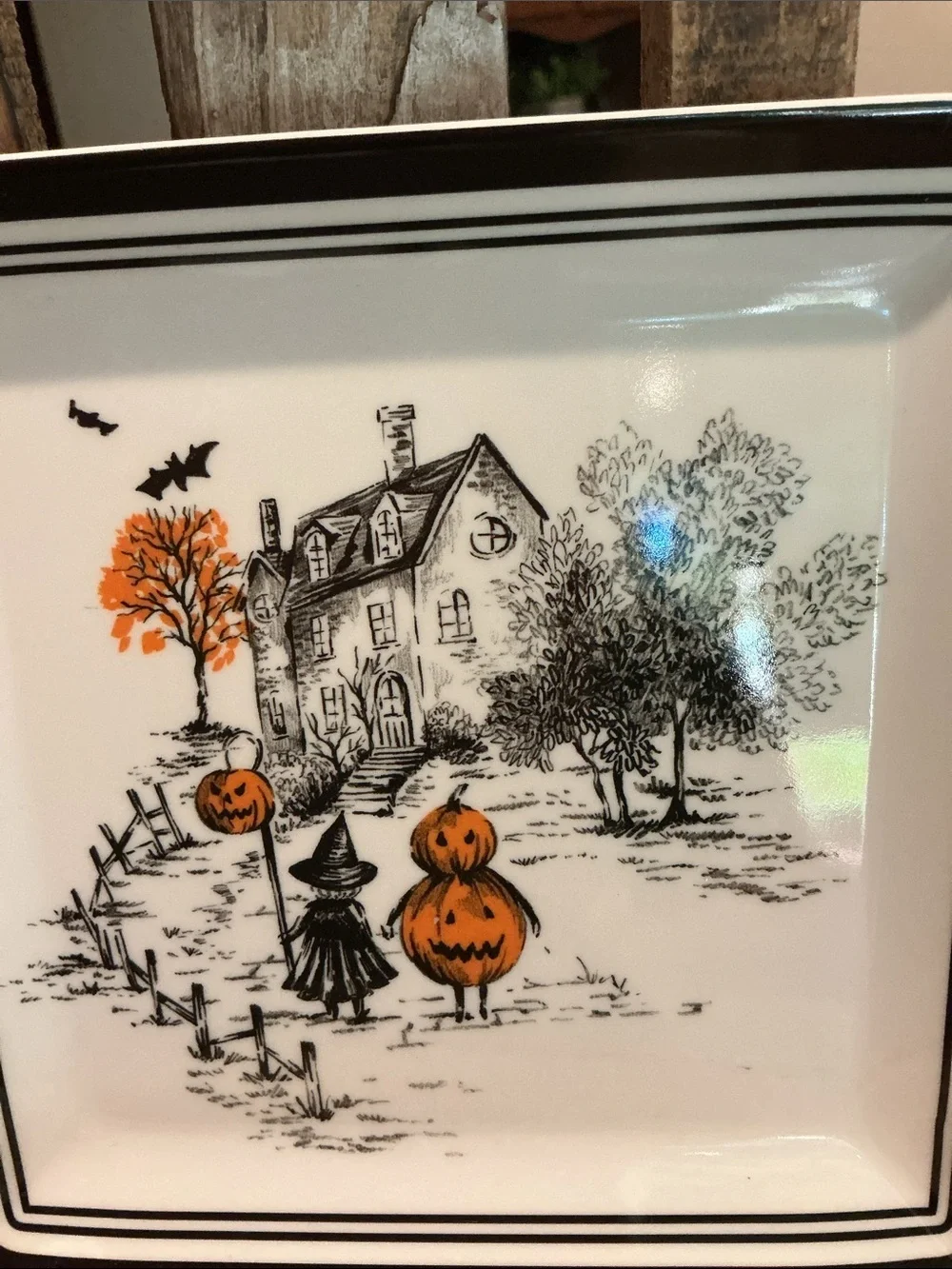 Nicole Miller Halloween Melamine Appetizer Plates - Set of 4